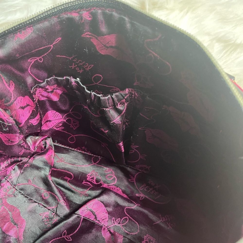 Betsey Johnson Synthetic hot pink, beige & black quilted Satchel/ crossbody bag - Picture 10 of 13